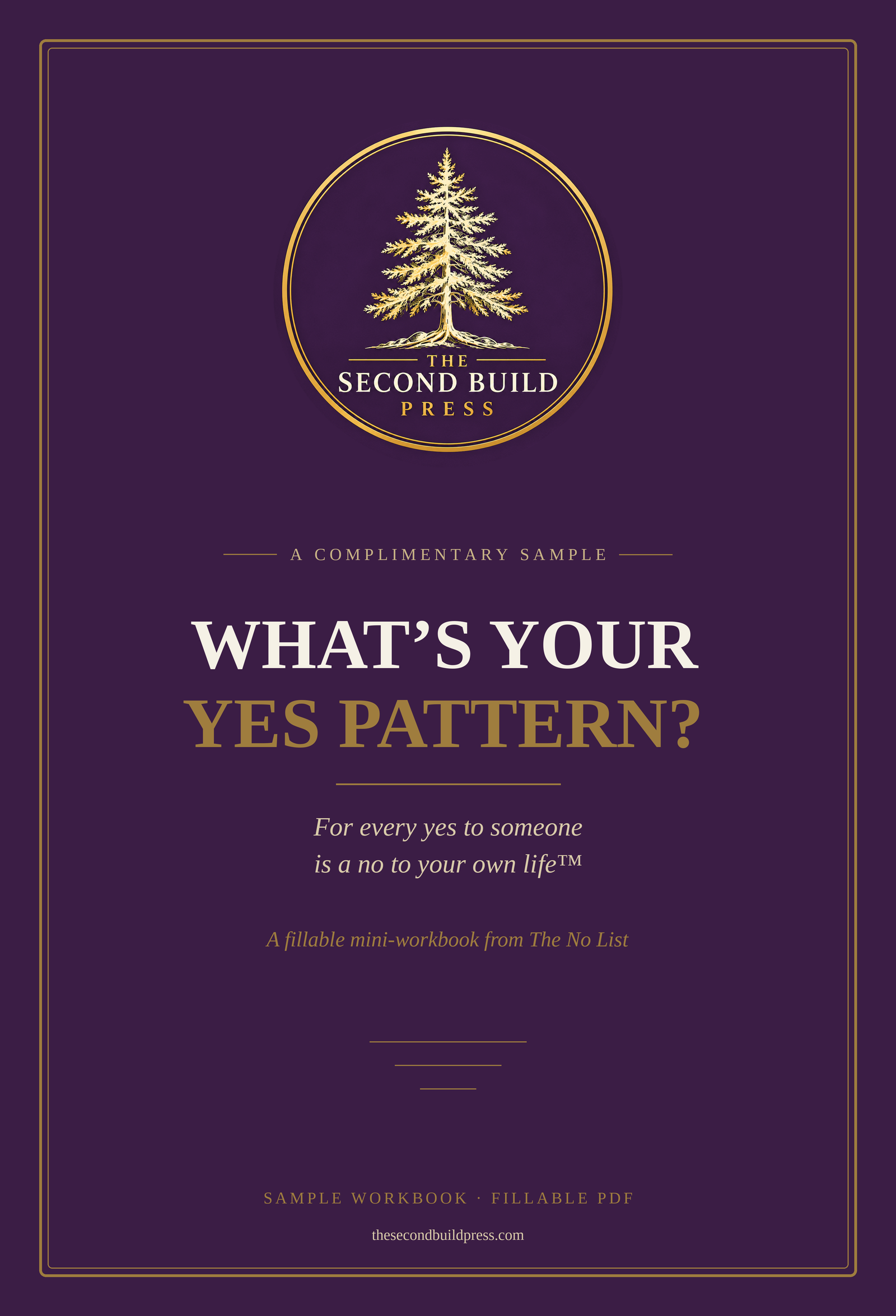 What's Your Yes Pattern? complimentary fillable mini-workbook cover