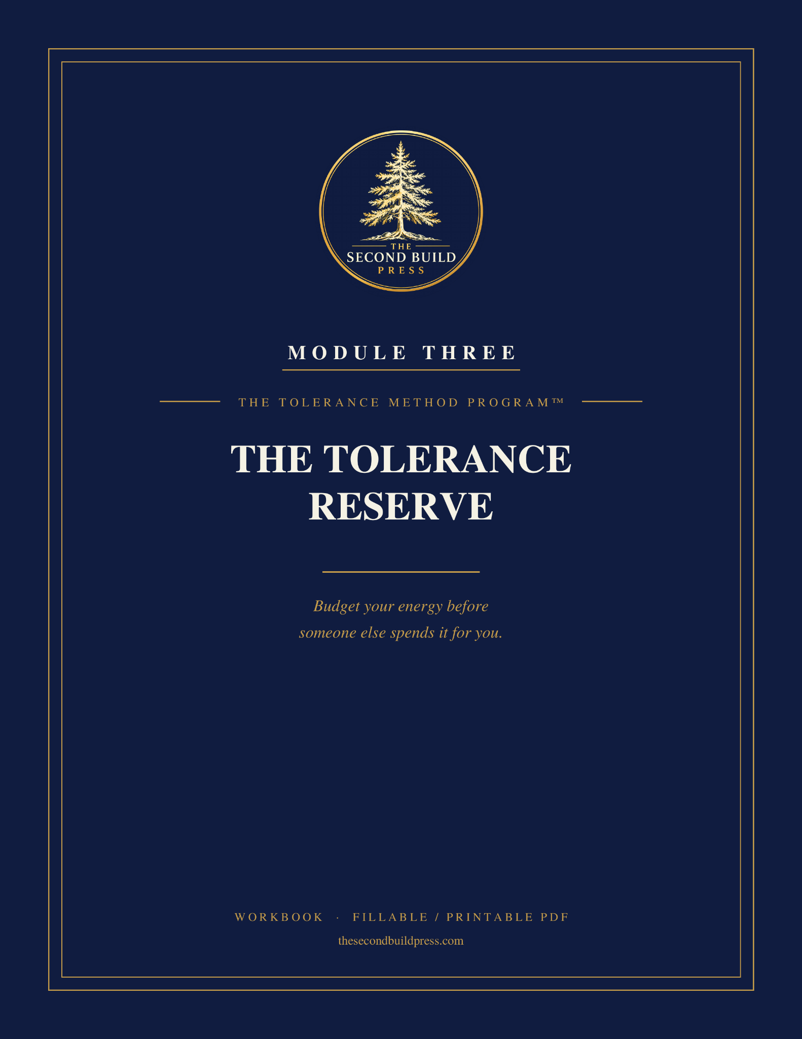The Tolerance Reserve workbook cover